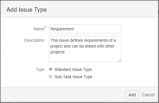 Jira new issue type form