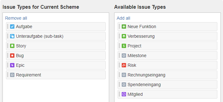 Jira move issue type to scheme